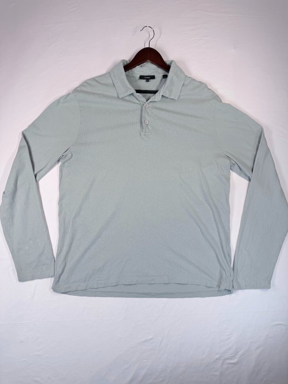 Vince Men's XL Polo Shirt Green 100% Cotton